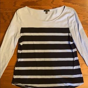 Talbots Blue LSleeve Stripe Top. Sz M